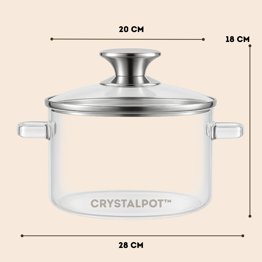 CrystalPot: Olla de Cristal Templado Antiadherente