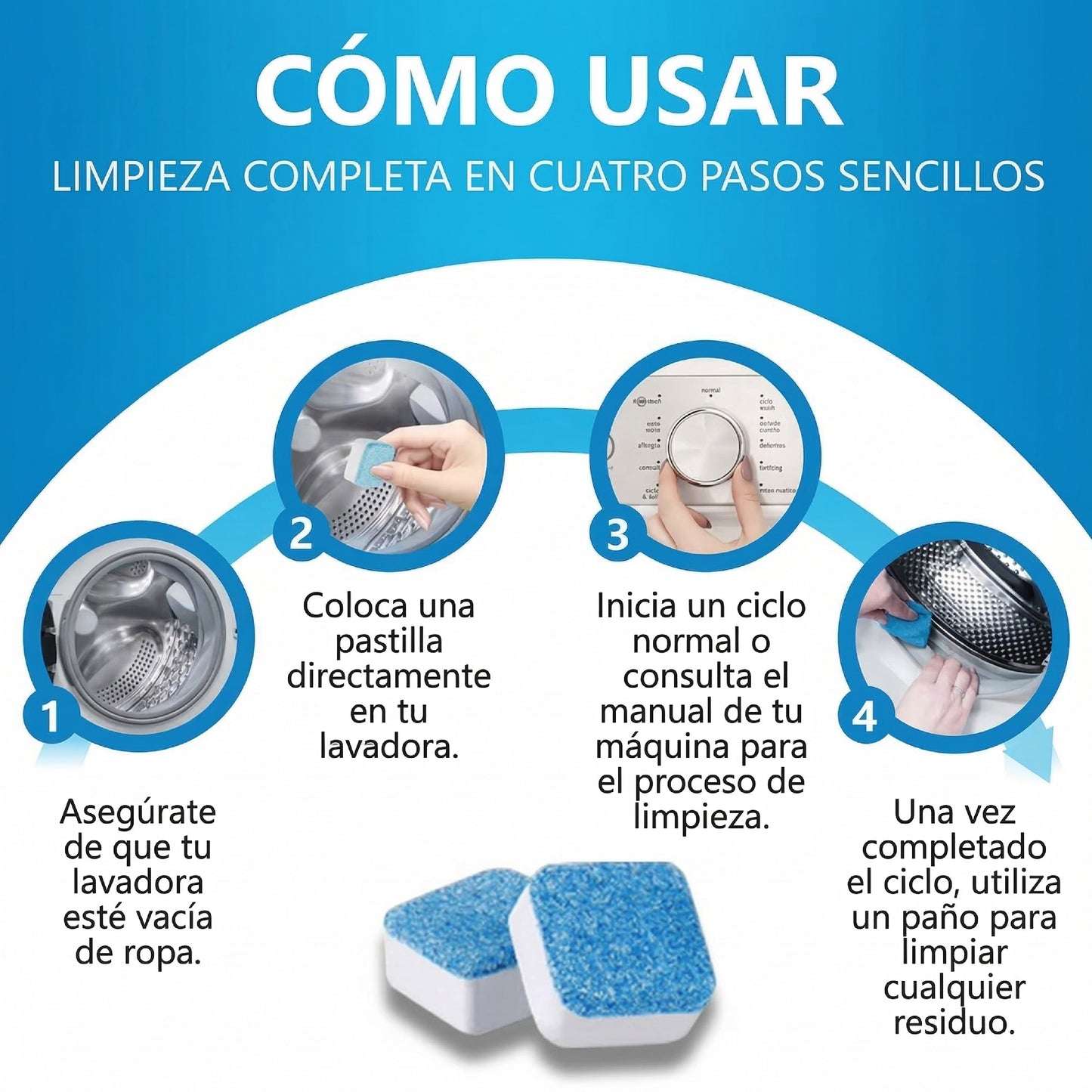 CleanTabs: Tabletas desincrustantes para lavadora