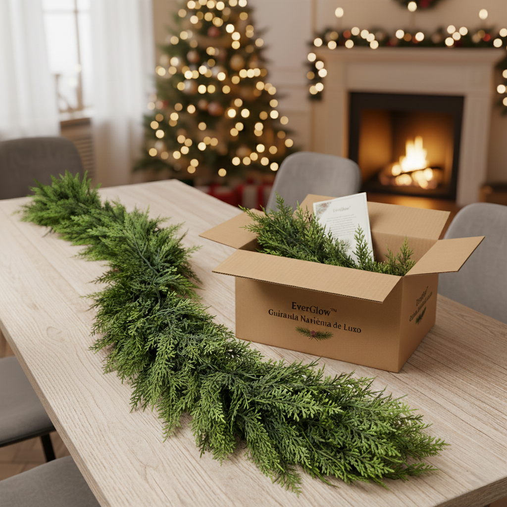 EverGlow™ | Guirnalda Navideña de Lujo – Realismo y Elegancia Sin Mantenimiento