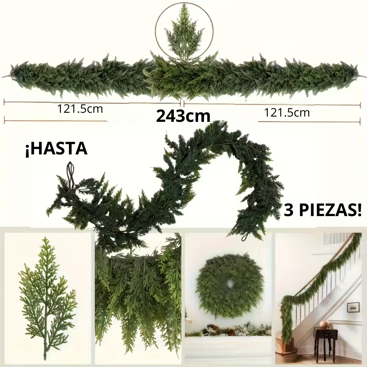 EverGlow™ | Guirnalda Navideña de Lujo – Realismo y Elegancia Sin Mantenimiento