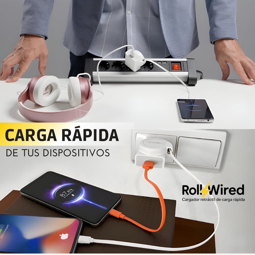 RollWired: Cargador retráctil de carga ràpida