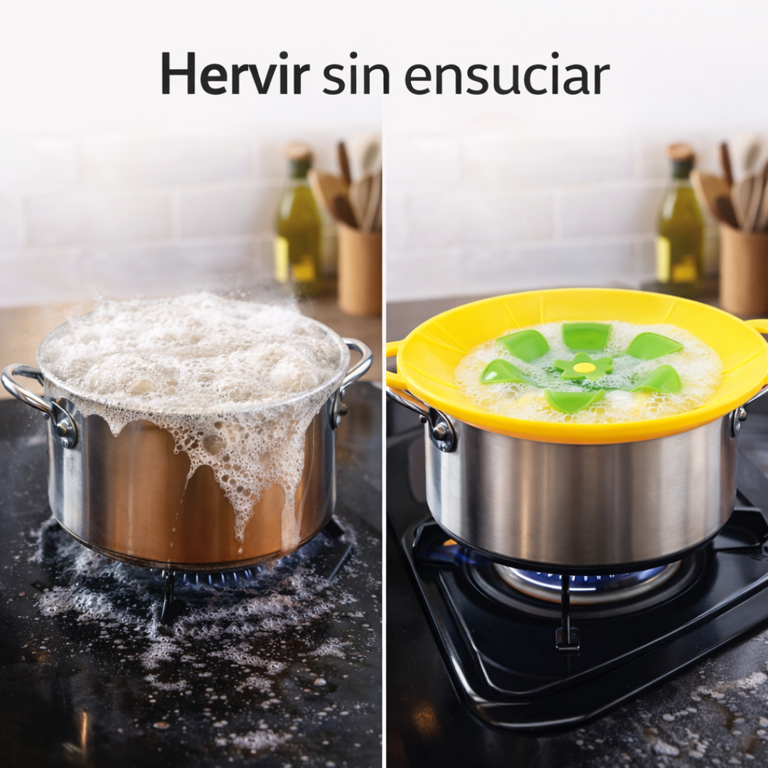 SafeBoil - Tapa de Silicona Antiderrame Universal