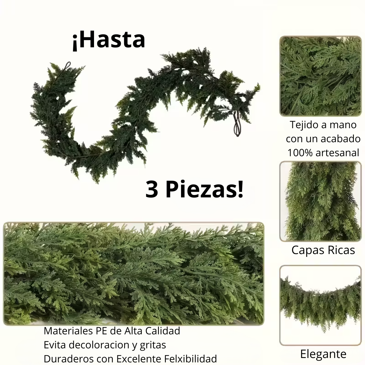 EverGlow™ | Guirnalda Navideña de Lujo – Realismo y Elegancia Sin Mantenimiento