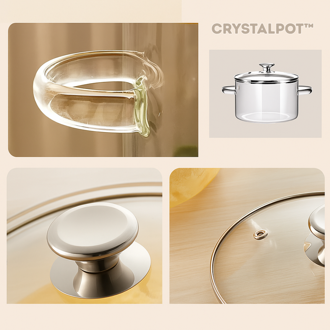 CrystalPot: Olla de Cristal Templado Antiadherente