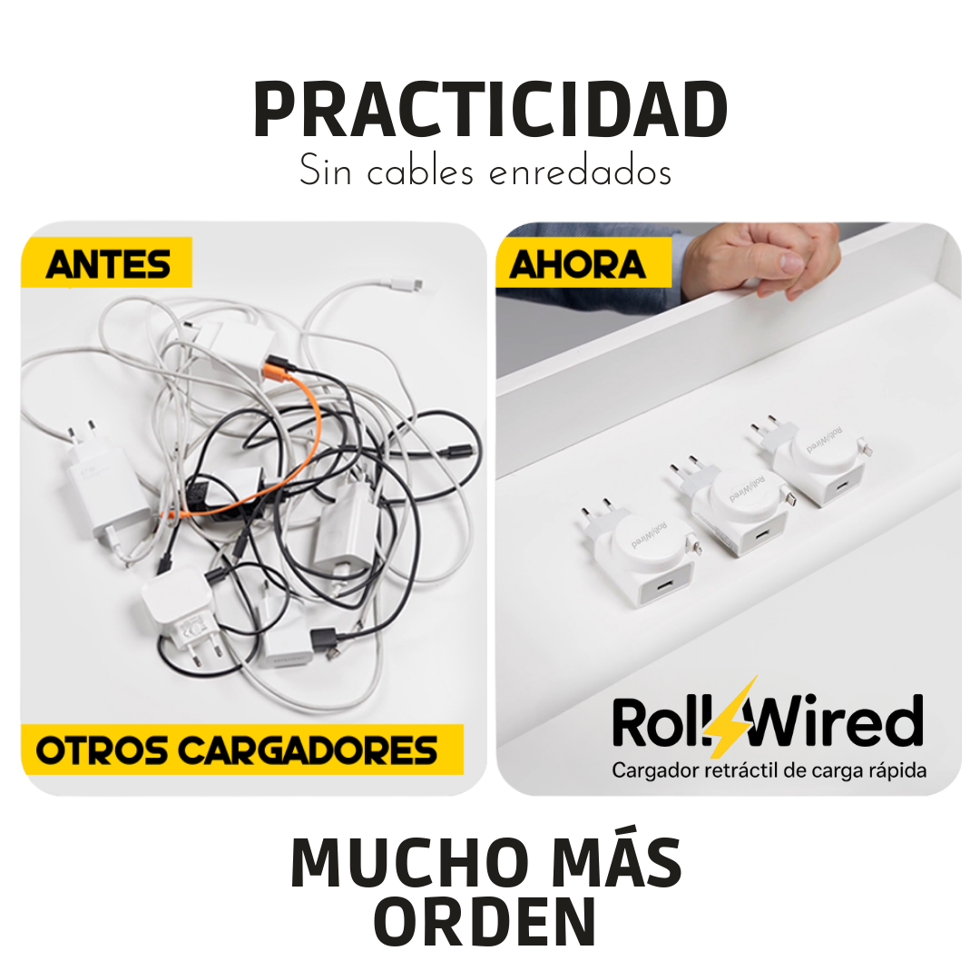 RollWired: Cargador retráctil de carga ràpida