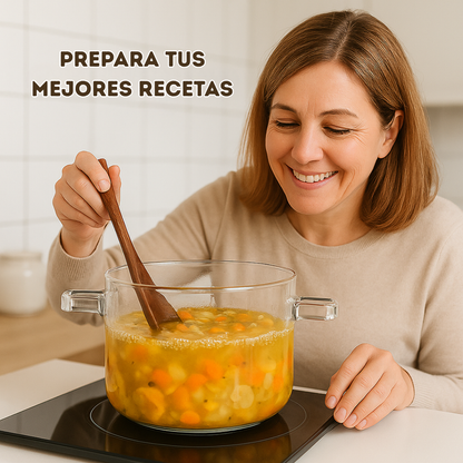 CrystalPot: Olla de Cristal Templado Antiadherente