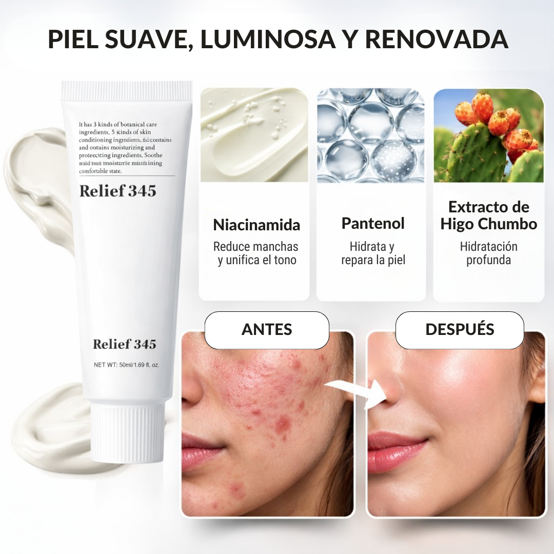 Relief 345 | Reafirmante facial con Ácido Hialurónico Regenerador