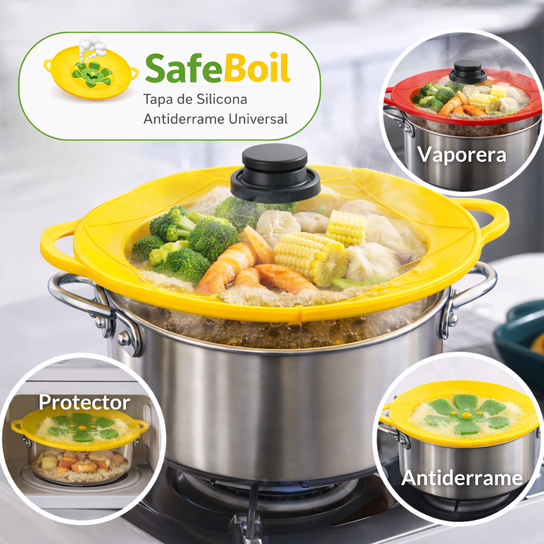 SafeBoil - Tapa de Silicona Antiderrame Universal