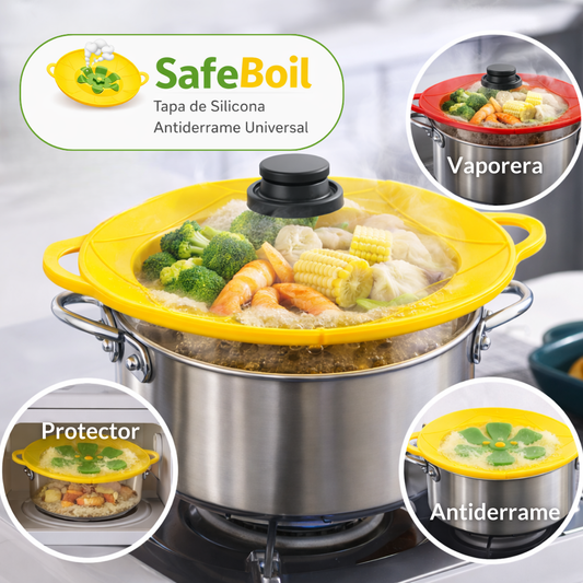 SafeBoil - Tapa de Silicona Antiderrame Universal