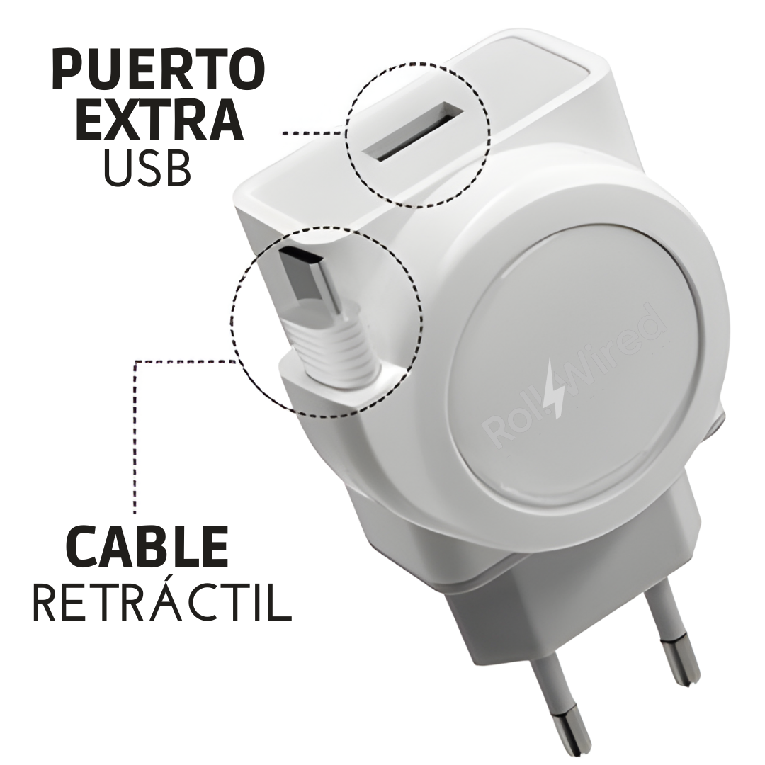 RollWired: Cargador retráctil de carga ràpida