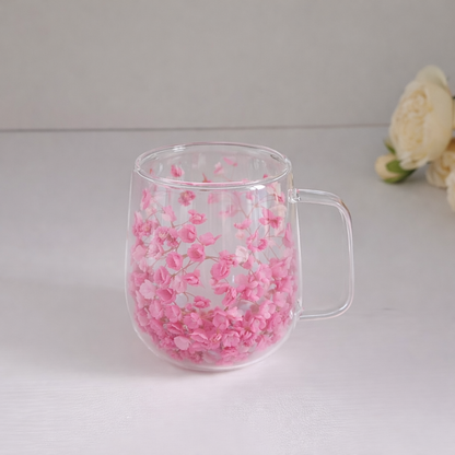 BloomGlass: Taza de Cristal Térmica con Flores Preservadas