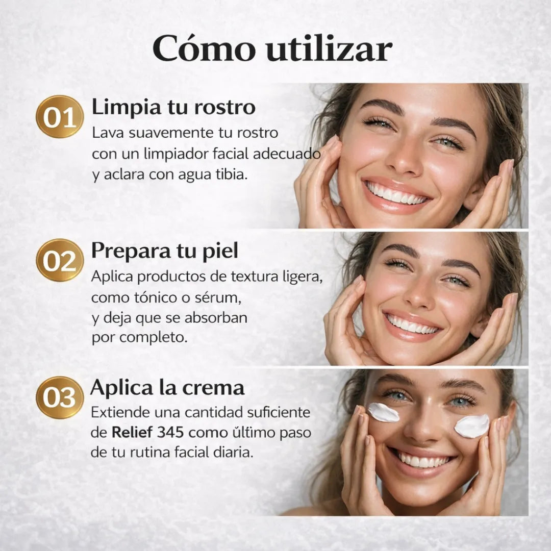 Relief 345 | Reafirmante facial con Ácido Hialurónico Regenerador