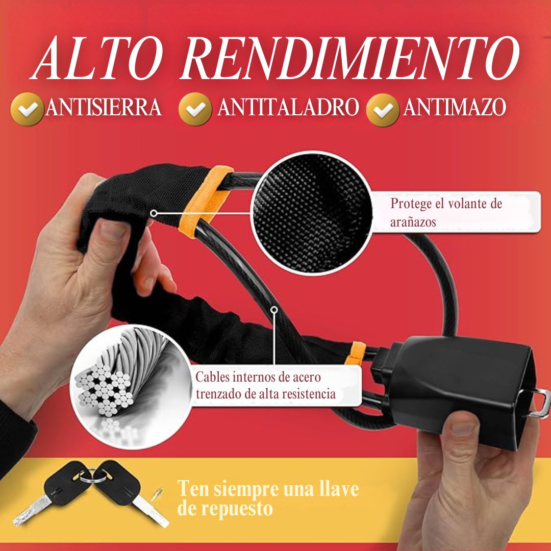 CarLock | Dispositivo Antirrobo de Doble Bloqueo para Volante