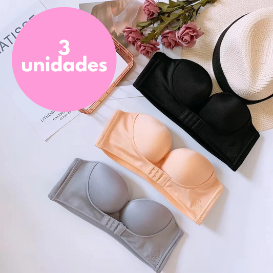 Sujetador Push Up sin tirantes Dana (PACK 3 UNIDADES)