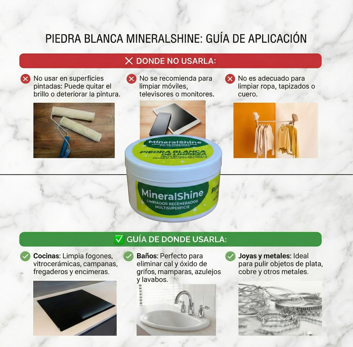 Piedra Blanca MineralShine: Limpiador Regenerador