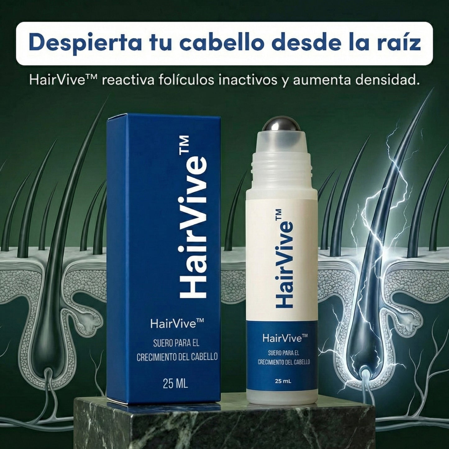 HairVive™ – Suero Roll-On Avanzado para el Crecimiento del Cabello