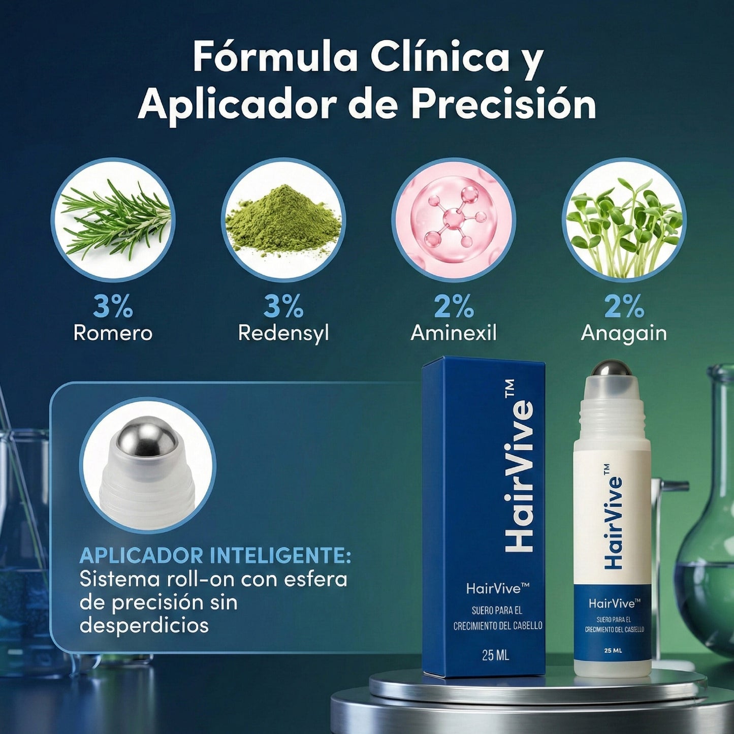 HairVive™ – Suero Roll-On Avanzado para el Crecimiento del Cabello