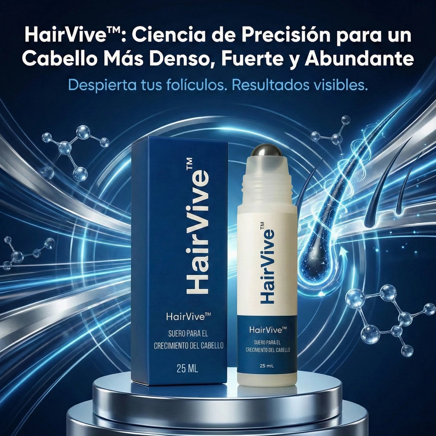 HairVive™ – Suero Roll-On Avanzado para el Crecimiento del Cabello