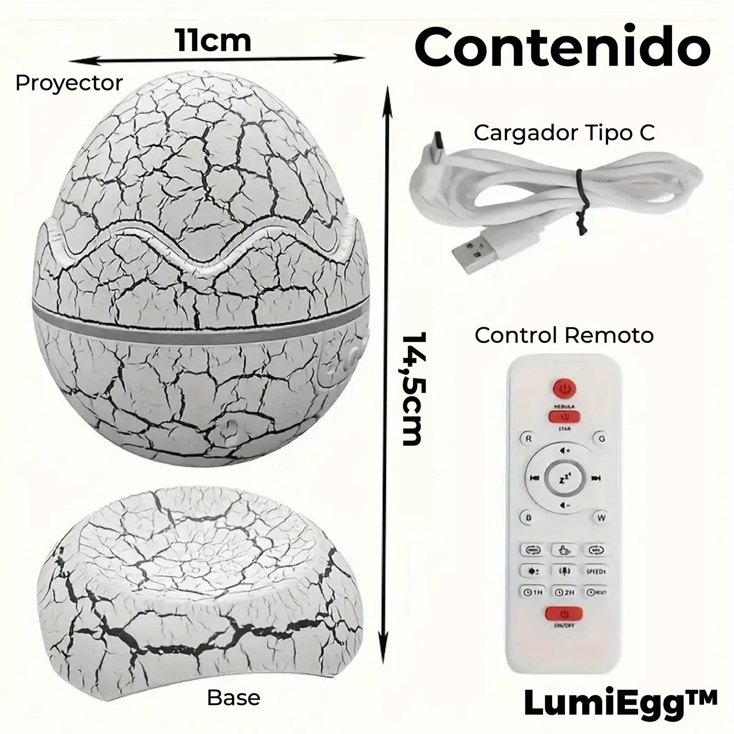 LumiEgg™ – Proyector LED 360° con Música Relajante