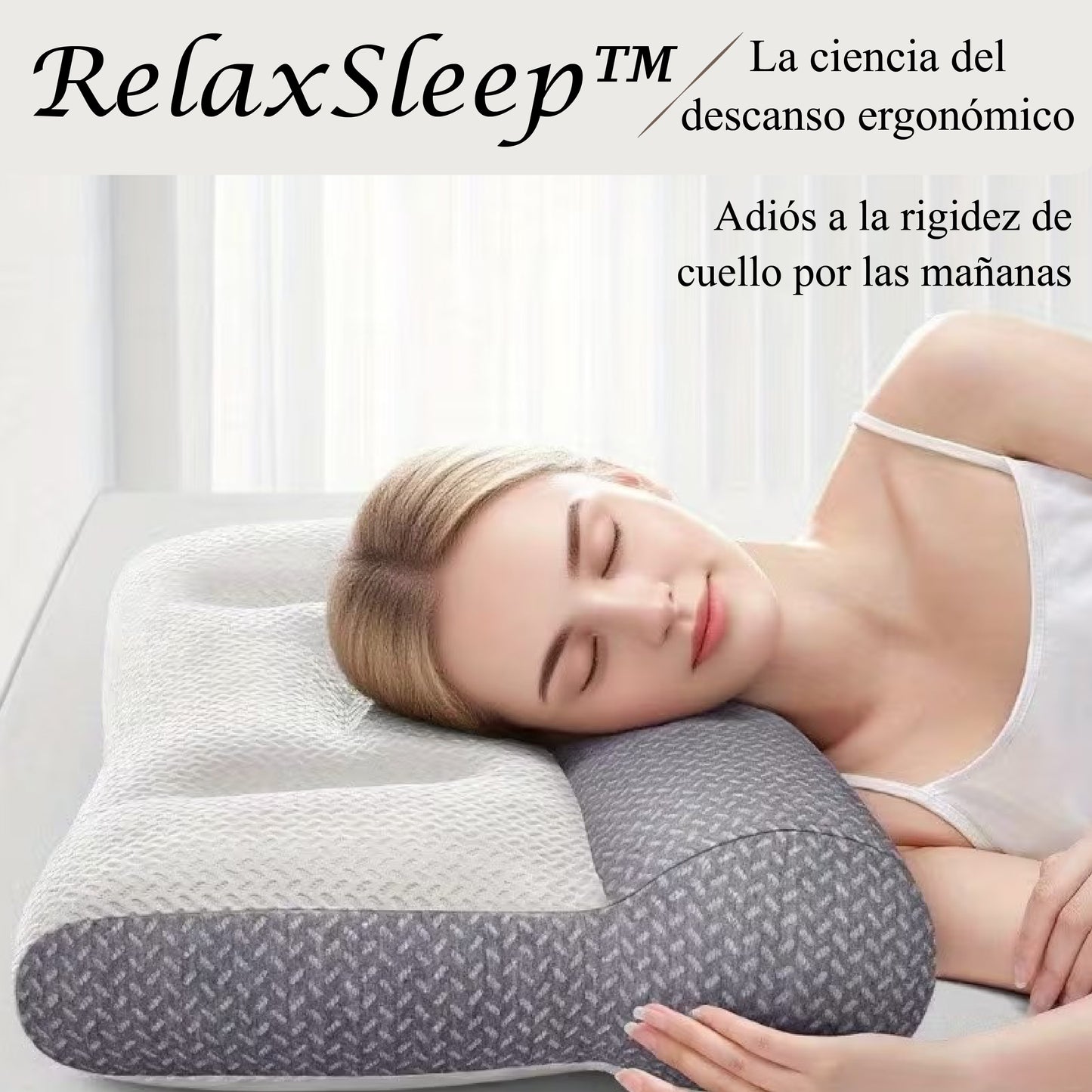 RelaxSleep™ – Almohada Viscoelástica Ergonómica