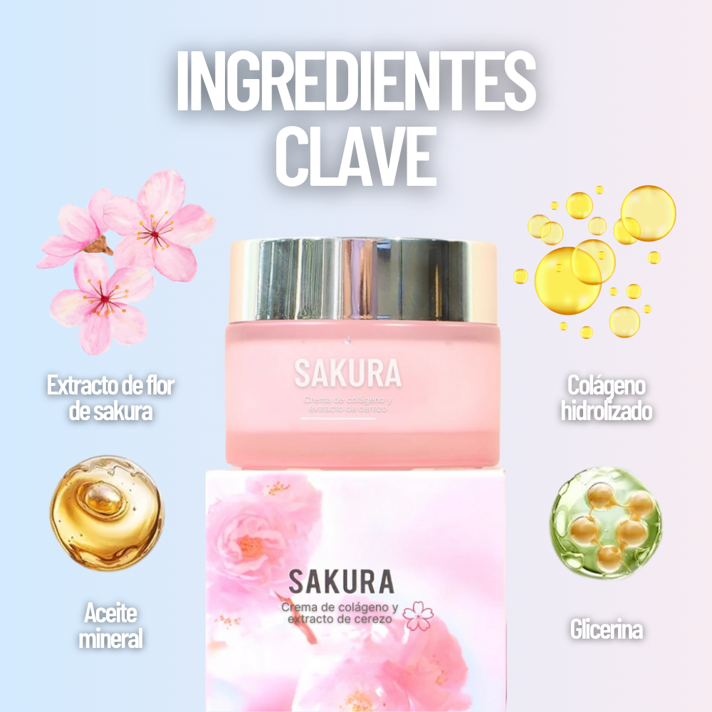 Sakura: Crema de colágeno y extracto de cerezo