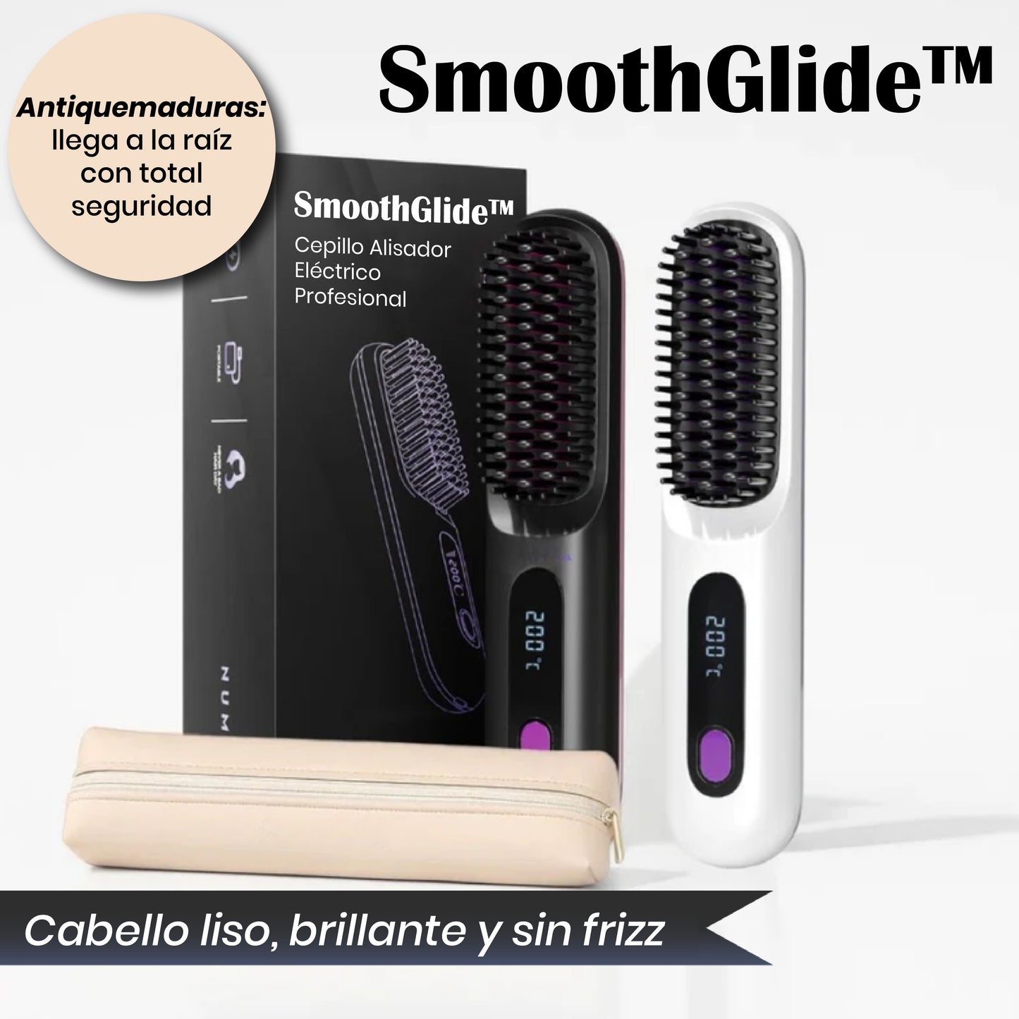 SmoothGlide™ – Cepillo Alisador Eléctrico Profesional