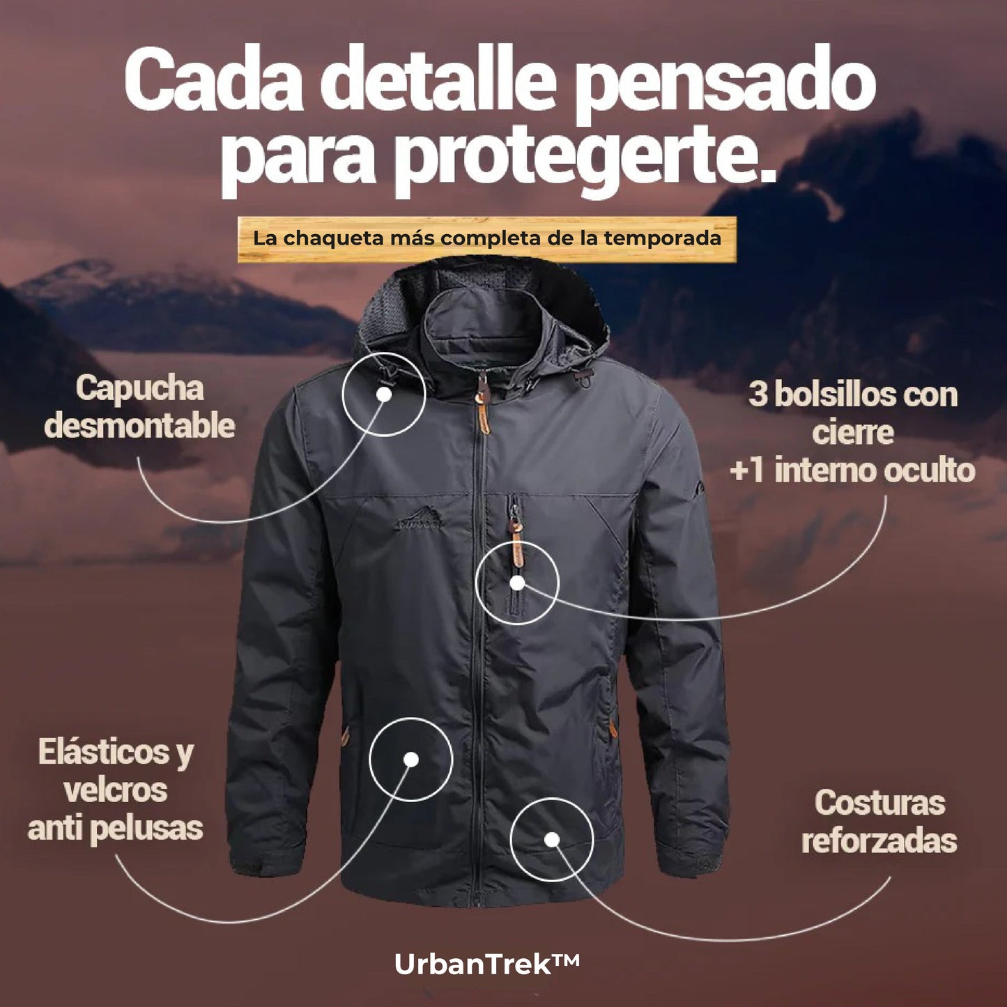 UrbanTrek™ – Chaqueta Impermeable & Térmica de Hombre