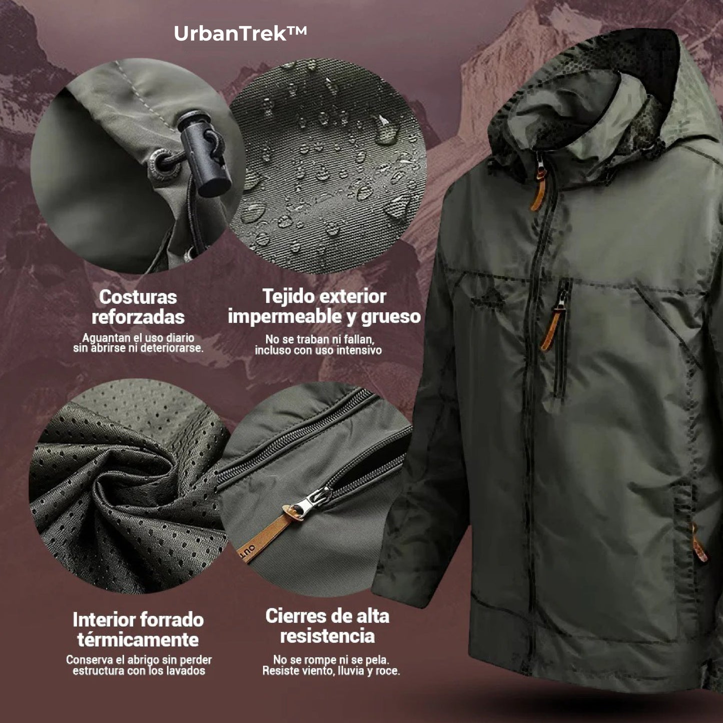 UrbanTrek™ – Chaqueta Impermeable & Térmica de Hombre