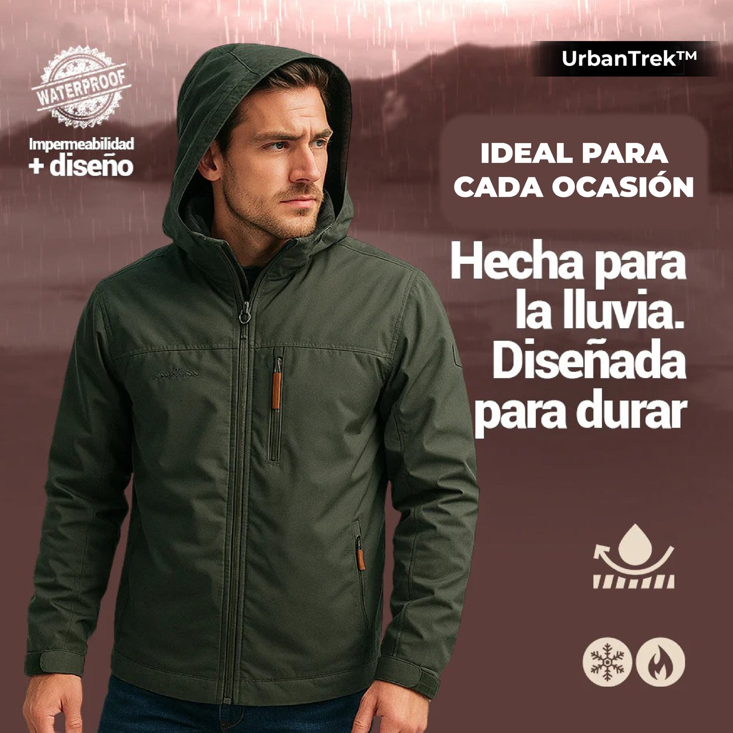 UrbanTrek™ – Chaqueta Impermeable & Térmica de Hombre